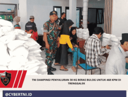 TNI Dampingi Penyaluran 30 Kg Beras Bulog untuk 468 KPM di Trenggalek