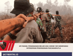 Api Padam, Penanganan Belum Usai: Kodim 1201/Mempawah Intensifkan Pendinginan Pascakarhutla