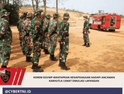 Korem 033/WP Mantapkan Kesiapsiagaan Hadapi Ancaman Karhutla Lewat Simulasi Lapangan