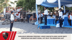 Danlanud Bersama Personel Lanud Sam Ratulangi Hadiri Bakti Kesehatan dan Bakti Sosial HUT Ke-81 TNI Angkatan Laut
