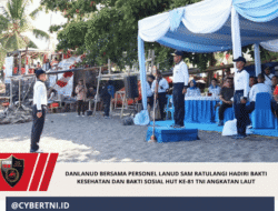 Danlanud Bersama Personel Lanud Sam Ratulangi Hadiri Bakti Kesehatan dan Bakti Sosial HUT Ke-81 TNI Angkatan Laut