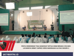 Pesta Demokrasi Tiga Kandidat Ketua OSIM Beradu Visi-Misi Layaknya Debat Capres Versi Madrasah Aliyah Negeri 2