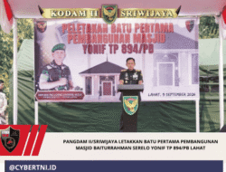 Pangdam II/Sriwijaya Letakkan Batu Pertama Pembangunan Masjid Baiturrahman Serelo Yonif TP 894/PB Lahat
