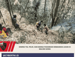 Sinergi TNI, Polri, dan Warga Padamkan Kebakaran Lahan di Malino Gowa
