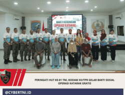 Peringati HUT ke-81 TNI, Kodam XII/Tpr Gelar Bakti Sosial Operasi Katarak Gratis