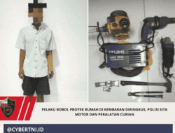 Pelaku Bobol Proyek Rumah di Kembaran Diringkus, Polisi Sita Motor dan Peralatan Curian