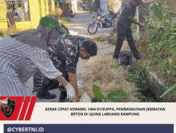 Gerak Cepat Koramil 1404-01/Suppa, Pembangunan Jembatan Beton di Ujung Labuang Rampung