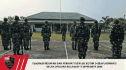 Evaluasi Kesiapan dan Perkuat Disiplin, Kodim 0428/Mukomuko Gelar Upacara Bulanan 17 September 2026