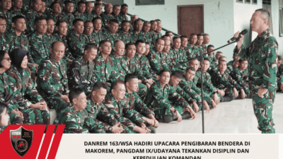 Danrem 163/WSA Hadiri Upacara Pengibaran Bendera di Makorem, Pangdam IX/Udayana Tekankan Disiplin dan Kepedulian Komandan