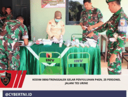 Kodim 0806/Trenggalek Gelar Penyuluhan P4GN, 25 Personel Jalani Tes Urine