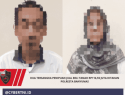 Dua Tersangka Penipuan Jual Beli Tanah Rp116,55 Juta Ditahan Polresta Banyumas
