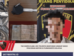 Tak Sampai 8 Jam, URC Polresta Banyumas Ungkap Kasus Pencurian Motor di Purwokerto Selatan