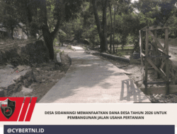 Desa Sidawangi memanfaatkan Dana Desa tahun 2026 untuk Pembangunan Jalan Usaha Pertanian