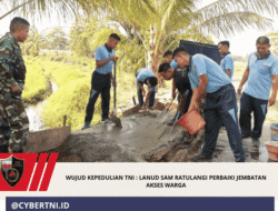 Wujud Kepedulian TNI : Lanud Sam Ratulangi Perbaiki Jembatan Akses Warga