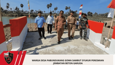 Warga Desa Pabundukang Gowa Sambut Syukur Peresmian Jembatan Beton Garuda