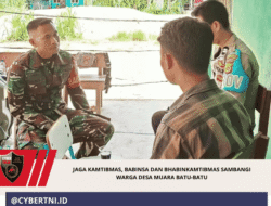 Jaga Kamtibmas, Babinsa dan Bhabinkamtibmas Sambangi Warga Desa Muara Batu-Batu
