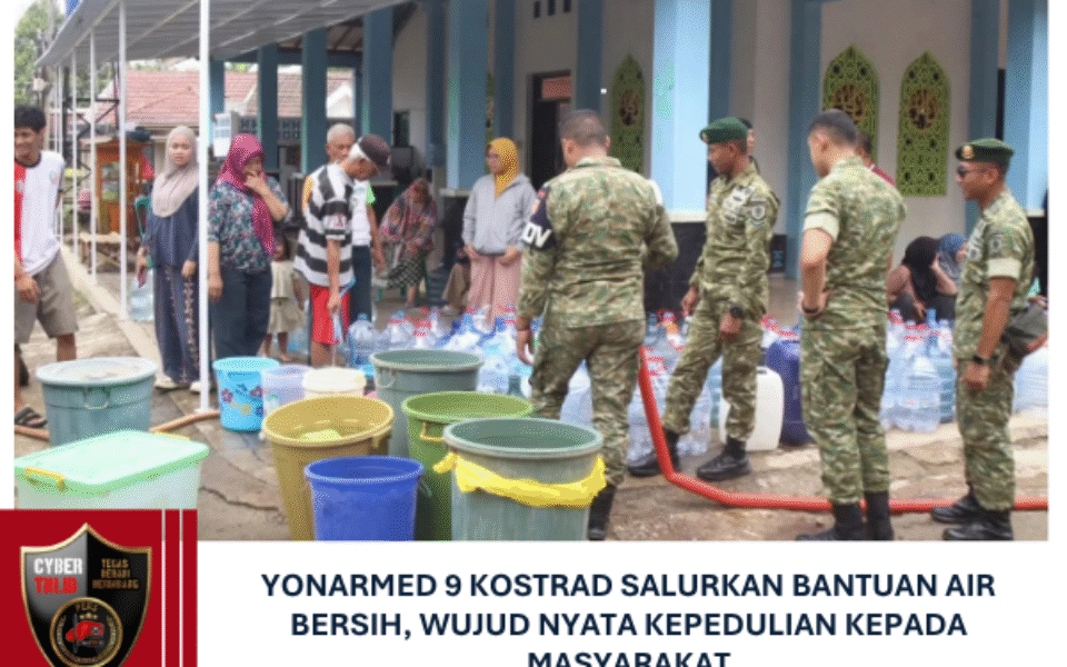 Yonarmed 9 Kostrad Salurkan Bantuan Air Bersih, Wujud Nyata Kepedulian kepada Masyarakat