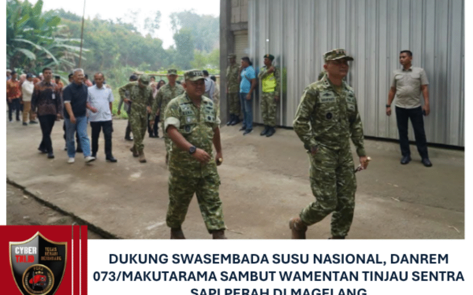 Dukung Swasembada Susu Nasional, Danrem 073/Makutarama Sambut Wamentan Tinjau Sentra Sapi Perah di Magelang