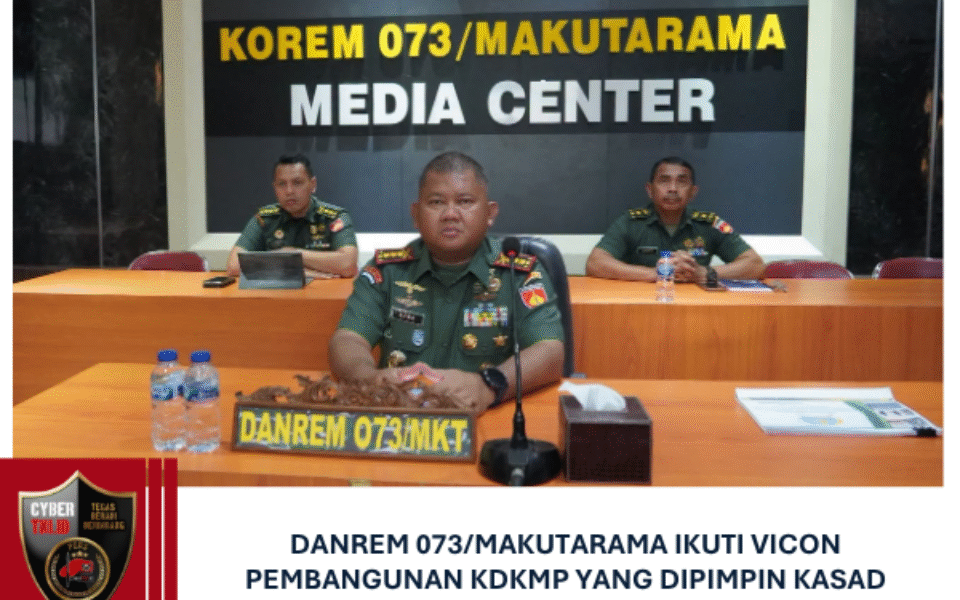 Danrem 073/Makutarama Ikuti Vicon Pembangunan KDKMP yang Dipimpin Kasad