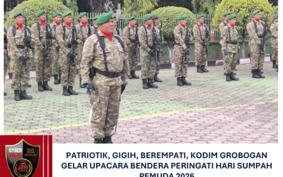 Patriotik, Gigih, Berempati, Kodim Grobogan Gelar Upacara Bendera Peringati Hari Sumpah Pemuda 2026