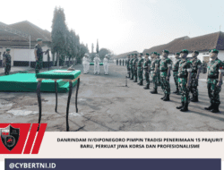 Danrindam IV/Diponegoro Pimpin Tradisi Penerimaan 15 Prajurit Baru, Perkuat Jiwa Korsa dan Profesionalisme