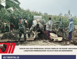 Tancap Gas Usai Pembukaan, Satgas TMMD ke-130 Kodim 1409/Gowa Lanjutkan Pembangunan Talud di Desa Kalebarembeng