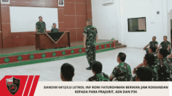 Dandim 0412/LU Letkol Inf Roni Faturohman Berikan Jam Komandan kepada Para Prajurit, ASN dan P3K