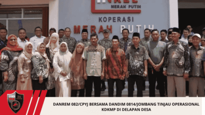 Danrem 082/CPYJ Bersama Dandim 0814/Jombang Tinjau Operasional KDKMP di Delapan Desa