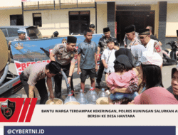 Bantu Warga Terdampak Kekeringan, Polres Kuningan Salurkan Air Bersih ke Desa Hantara