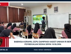 Babinsa Koramil Cepu Dampingi Kadet Unhan RI Beri Pembekalan Siswa SRMA 18 Blora
