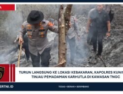 Turun Langsung ke Lokasi Kebakaran, Kapolres Kuningan Tinjau Pemadaman Karhutla di Kawasan TNGC
