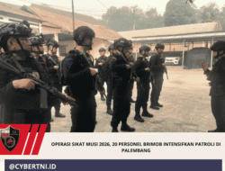 Operasi Sikat Musi 2026, 20 Personel Brimob Intensifkan Patroli di Palembang