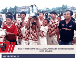 Bima FC RT 05 Tampil sebagai Juara, Turnamen U14 Dronjong 2026 Resmi Berakhir