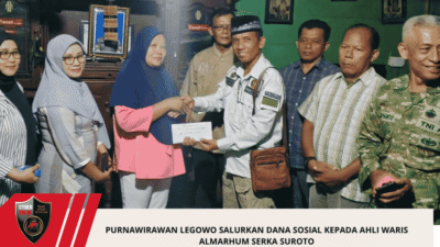 Purnawirawan Legowo Salurkan Dana Sosial kepada Ahli Waris Almarhum Serka Suroto