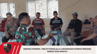Babinsa Koramil 1406-07/Takkalalla Laksanakan Komsos Bersama Warga Desa Manyili