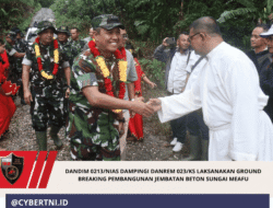 DANDIM 0213/NIAS DAMPINGI DANREM 023/KS LAKSANAKAN GROUND BREAKING PEMBANGUNAN JEMBATAN BETON SUNGAI MEAFU