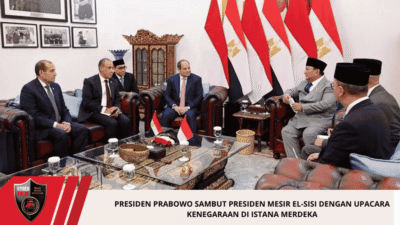 Presiden Prabowo Sambut Presiden Mesir El-Sisi dengan Upacara Kenegaraan di Istana Merdeka