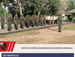 KODIM 1614/DOMPU LAKSANAKAN UPACARA BENDERA MINGGUAN