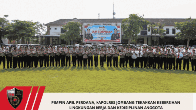 Pimpin Apel Perdana, Kapolres Jombang Tekankan Kebersihan Lingkungan Kerja dan Kedisiplinan Anggota