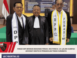 FERADI WPI Berikan Beasiswa Penuh, Eko Ponco, S.H. Jalani Sumpah Advokat Gratis di Pengadilan Tinggi Surabaya