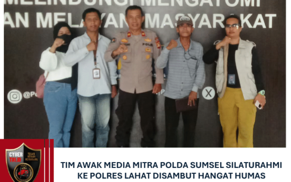 TIM AWAK MEDIA MITRA POLDA SUMSEL SILATURAHMI KE POLRES LAHAT DISAMBUT HANGAT HUMAS
