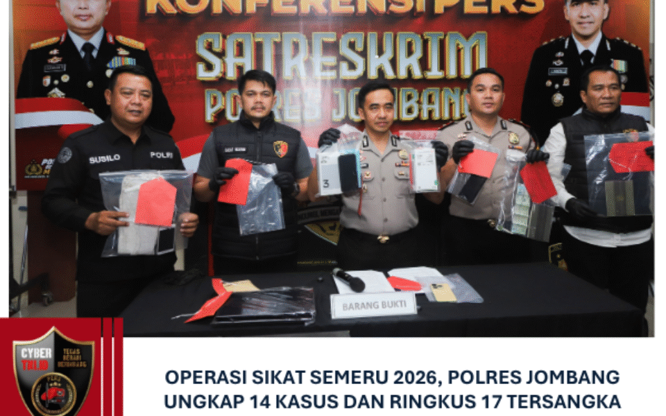 Operasi Sikat Semeru 2026, Polres Jombang Ungkap 14 Kasus dan Ringkus 17 Tersangka