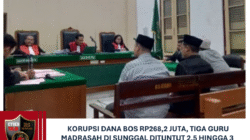 Korupsi Dana BOS Rp268,2 Juta, Tiga Guru Madrasah di Sunggal Dituntut 2,5 hingga 3 Tahun Penjara